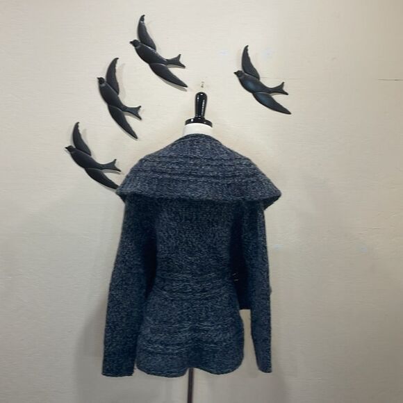 Anthropologie Elsamanda Wool Blend Shawls Collar Open Waterfall Cardigan - M - Picture 8 of 13